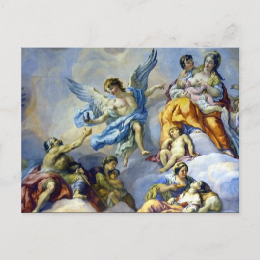 engelenvleugels in fresco briefkaart (Voorkant)