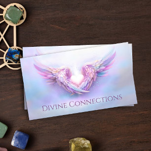 Engelenvleugels omhelzen zacht het hart visitekaartje