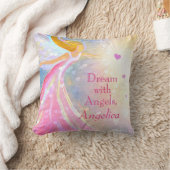 Engelenvleugels Roze Blauwe Hart Droom Watercolor  Kussen (Deken)