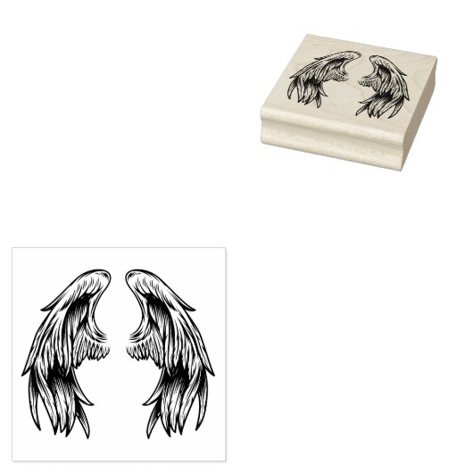 Engelenvleugels rubberen stempel (Gestempeld)