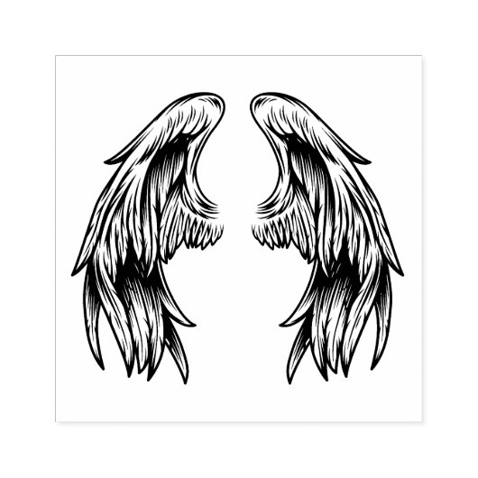 Engelenvleugels rubberen stempel (Afrduk)