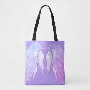 ENGELENVLEUGELS Schitterend Paars Merkenlogo Tote Bag