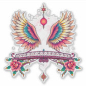 engelenvleugels voor Vaderdag Sticker (Voorkant)