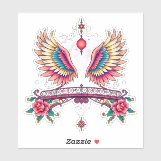 engelenvleugels voor Vaderdag Sticker (Vel)