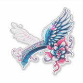 engelenvleugels voor Vaderdag Sticker (Voorkant)