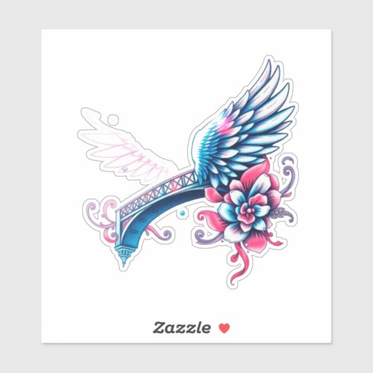 engelenvleugels voor Vaderdag Sticker (Vel)