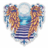 engelenvleugels voor Vaderdag Sticker (Voorkant)