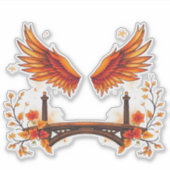 engelenvleugels voor Vaderdag Sticker (Voorkant)