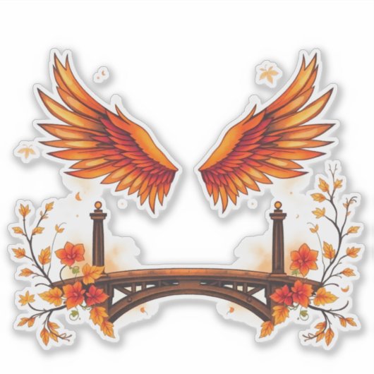 engelenvleugels voor Vaderdag Sticker (Voorkant)