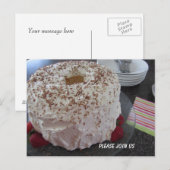 Engelenvoedselcake Uitnodiging Briefkaart (Voorkant / Achterkant)