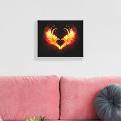 Engelenvuurhart met vleugels canvas afdruk (Insitu (Woonkamer))