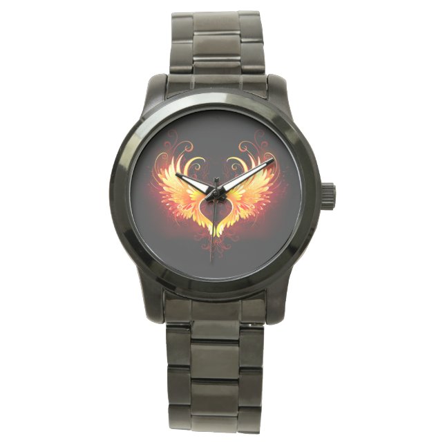 Engelenvuurhart met vleugels horloge (Voorkant)