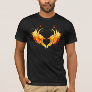Engelenvuurhart met vleugels t-shirt
