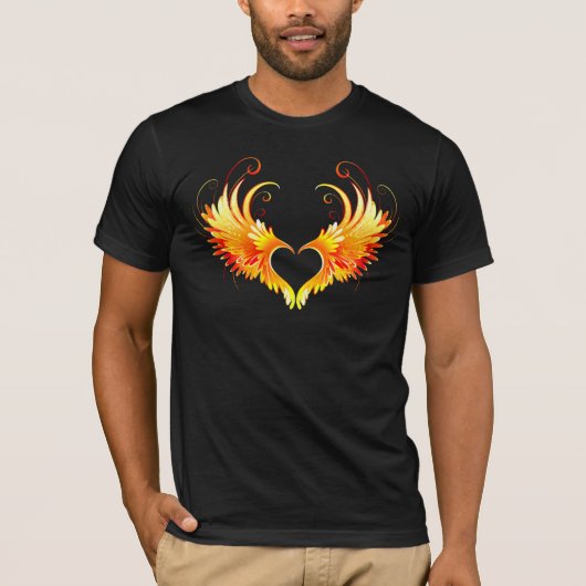 Engelenvuurhart met vleugels t-shirt (Voorkant)