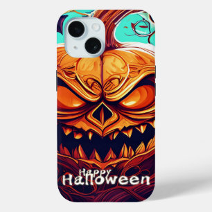Engelgezichtige Sinaasappelkleurige Pompoen voor H iPhone 15 Case