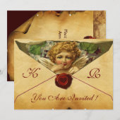 ENGELHART WASZEGEL PARCHMENT MONOGRAM KAART (Voorkant / Achterkant)