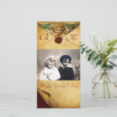 ENGELHART WASZEGEL PERKAMENT Monogram Feestdagenkaart (Staand voorkant)