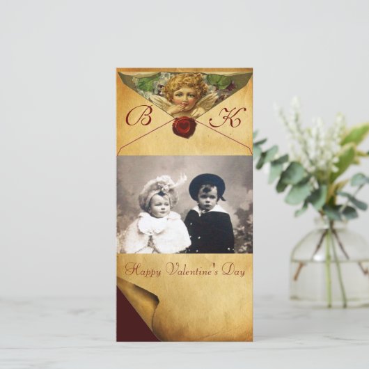 ENGELHART WASZEGEL PERKAMENT Monogram Feestdagenkaart (Staand voorkant)