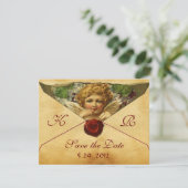 ENGELHART WASZEGEL PERKAMENT MONOGRAM KAART (Staand voorkant)