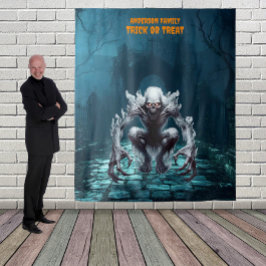 Engelig Halloween-kerkhof en spook Wandkleed