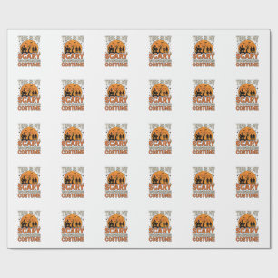Engelig houtbewerkingskostuum Halloween Vintage on Cadeaupapier