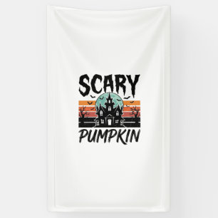 Engelige Pompoen Vintage Geheime Huis Halloween De Spandoek