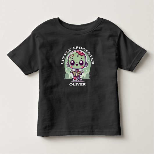 Engelige Zombie, Aangepaste naam, Halloween Kinder Shirts (Voorkant)