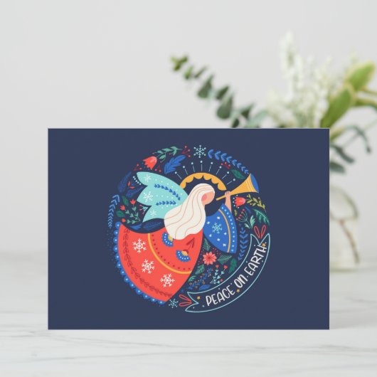 Engelontwerp 'Vrede op aarde' Kaart (Staand voorkant)