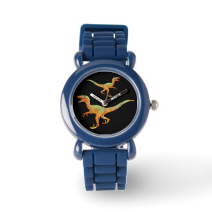 Engelopende Velociraptors Jurassische Dinosaur Kun Horloge