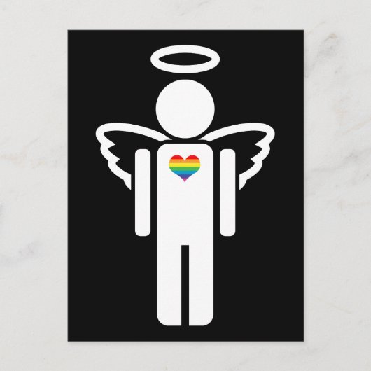 engelpictogram. briefkaart (Voorkant)