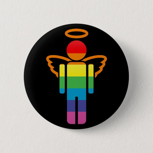 engelpictogram. ronde button 5,7 cm (Voorkant)