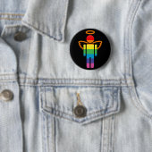 engelpictogram. ronde button 5,7 cm (In situ)