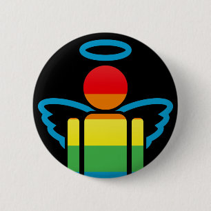 engelpictogram. ronde button 5,7 cm