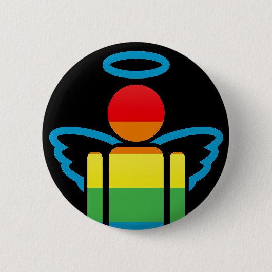 engelpictogram. ronde button 5,7 cm (Voorkant)