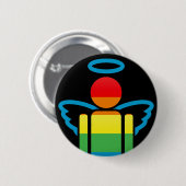engelpictogram. ronde button 5,7 cm (Voorkant /achterkant)
