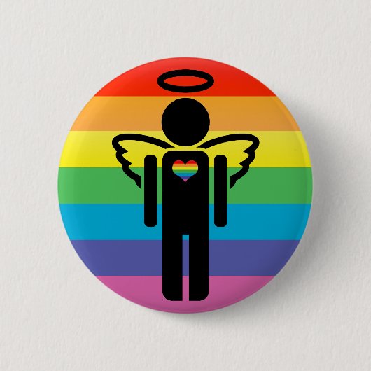 engelpictogram. ronde button 5,7 cm (Voorkant)