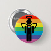 engelpictogram. ronde button 5,7 cm (Voorkant /achterkant)