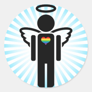 engelpictogram. ronde sticker