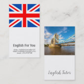 Engels aanpasbaar visitekaartje onderwijzen (Voorkant / Achterkant)