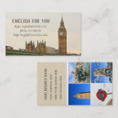 Engels aanpasbaar visitekaartje onderwijzen (Voorkant / Achterkant)