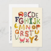 Engels alfabet briefkaart (Voorkant / Achterkant)
