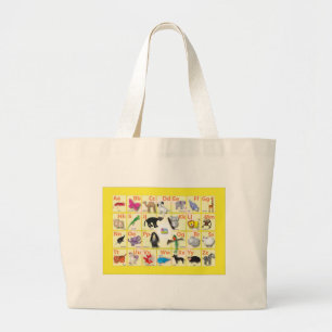 Engels alfabet grote tote bag