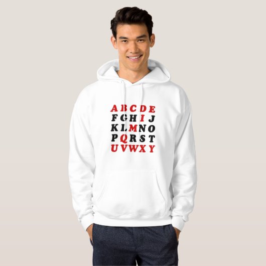 Engels alfabet hoodie (Voorkant volledig)