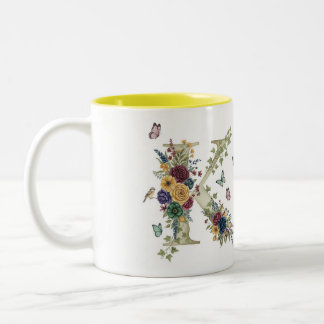 Engels Alfabet, K, Shabby Chic door Natasha Us Tweekleurige Koffiemok