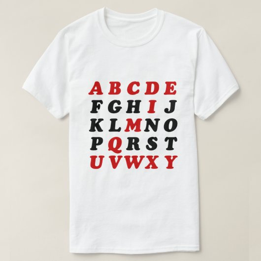 Engels alfabet t-shirt (Design voorkant)