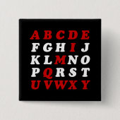 Engels alfabet vierkante button 5,1 cm (Voorkant)