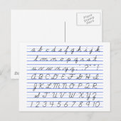 Engels alfabetdiagram in cursief handschrift briefkaart (Voorkant / Achterkant)