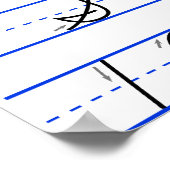 Engels alfabetdiagram in cursief handschrift poster (Hoek)