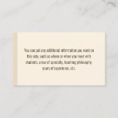 Engels, alfabetisering, of leesleraar visitekaartje (Achterkant)