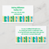 Engels, alfabetisering, of leesleraar visitekaartje (Voorkant / Achterkant)